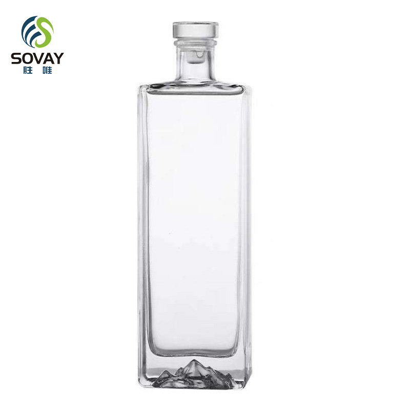 SW134 High-Quality Beautifully Designed Sealed Clear Brandy Tequila Glass Bottle for Spirits