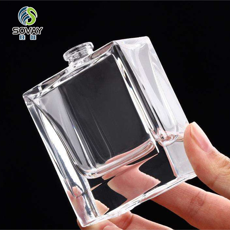 SP16 Factory Selling Clear Black Square Glass Cologne Bottle Empty Fragrance Perfume Bottle Packaging 30ml 50ml 100ml Perfume Bottles