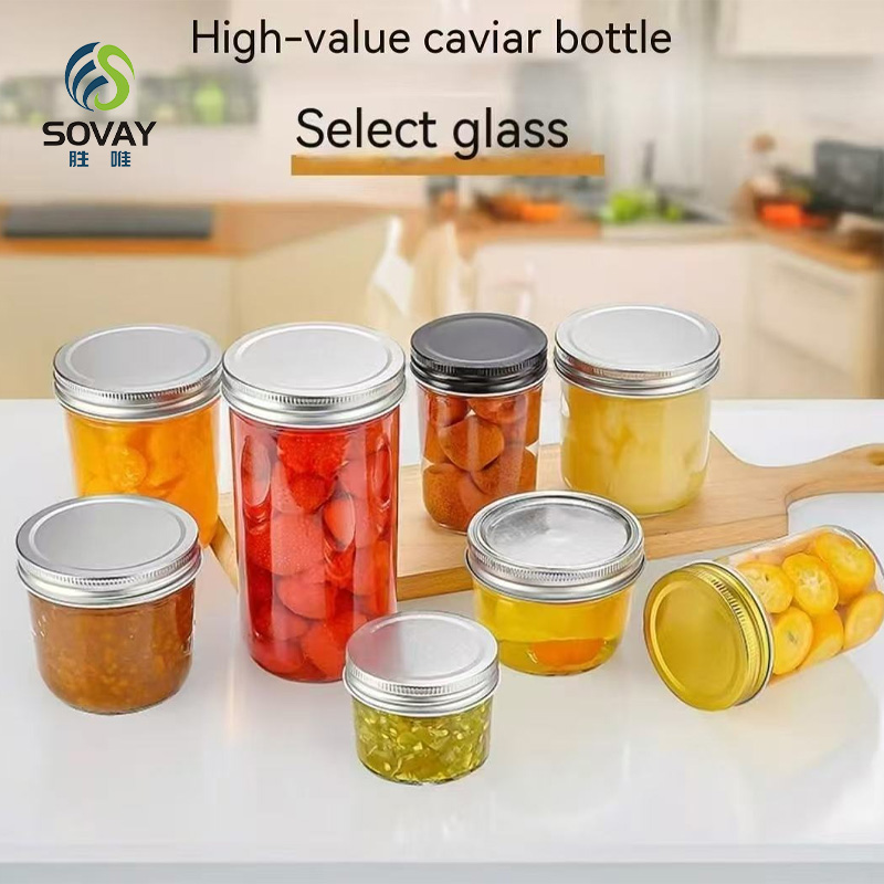 SG16 Wholesale Empty 100ml to 1000ml Wide Mouth Honey Jam Storage Glass Jar Pickle Food with Screw Cap