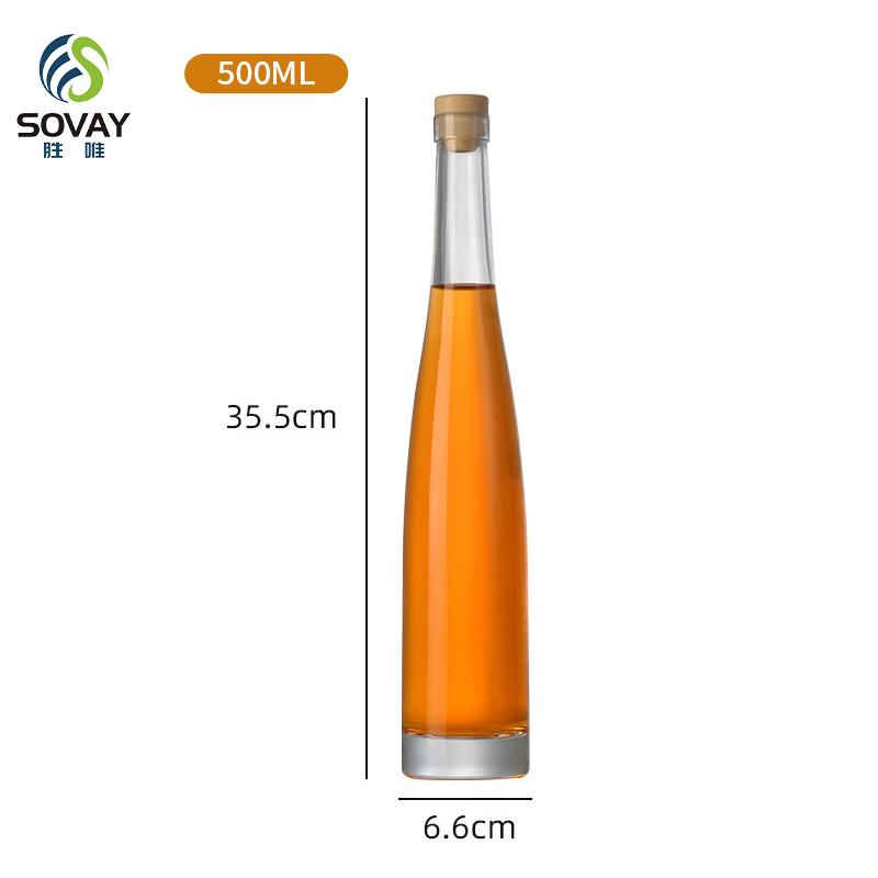 SW125N Wholesale 375ml 500ml Clear Empty Beverage Bottles Long Neck Glass Wine Bottles for Whisky