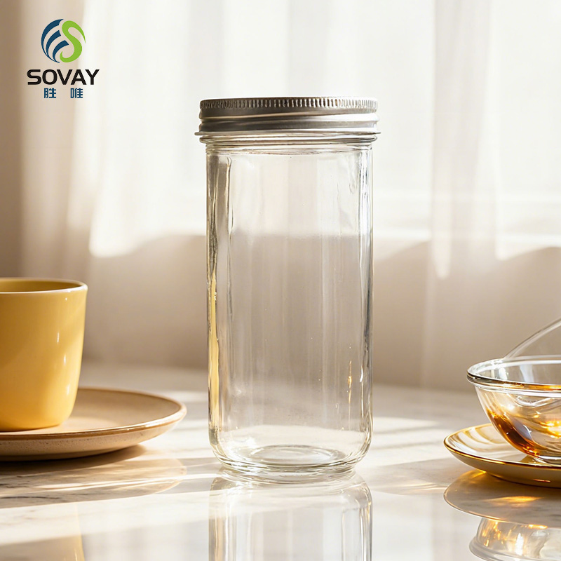 SG16 Wholesale Empty 100ml to 1000ml Wide Mouth Honey Jam Storage Glass Jar Pickle Food with Screw Cap