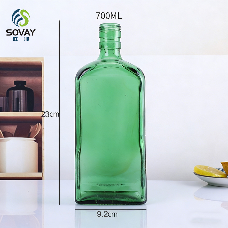 SB19 Deep Processed Dark Green 700ml Whisky Spirits Glass Liquor Whiskey Bottle Directly Supplied by Manufacturer Vodka Bottle