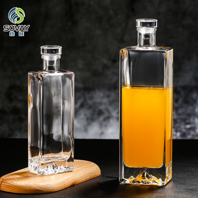 SW134 High-Quality Beautifully Designed Sealed Clear Brandy Tequila Glass Bottle for Spirits