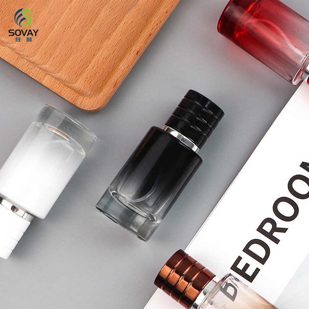 SP23 Luxury Custom 25ml 50ml 100ml Clear Frosted Cylinder Empty Spray Glass Perfume Bottle with Packaging Box