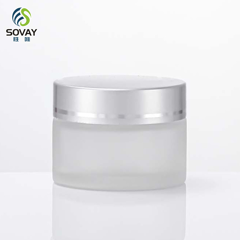 SC11N 5g 10g 15g 20g 30g 50g 60g 100g Custom Logo Empty Glass Frosted Eye Facial Skincare Cream Jars with Lid Portable Scrub Cream Cosmetics Container