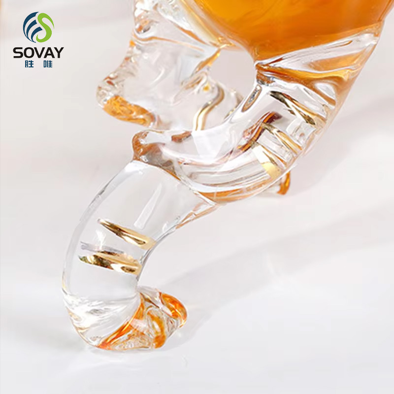 SA07N 500ml/1000ml/2500ml Handmade Zodiac Tiger Shaped Glass Bottle for Brandy / OEM Whiskey Decanter Wine Mugs Bottle
