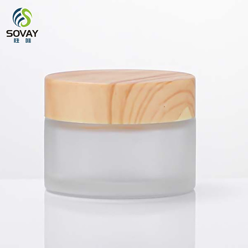 SC11N 5g 10g 15g 20g 30g 50g 60g 100g Custom Logo Empty Glass Frosted Eye Facial Skincare Cream Jars with Lid Portable Scrub Cream Cosmetics Container