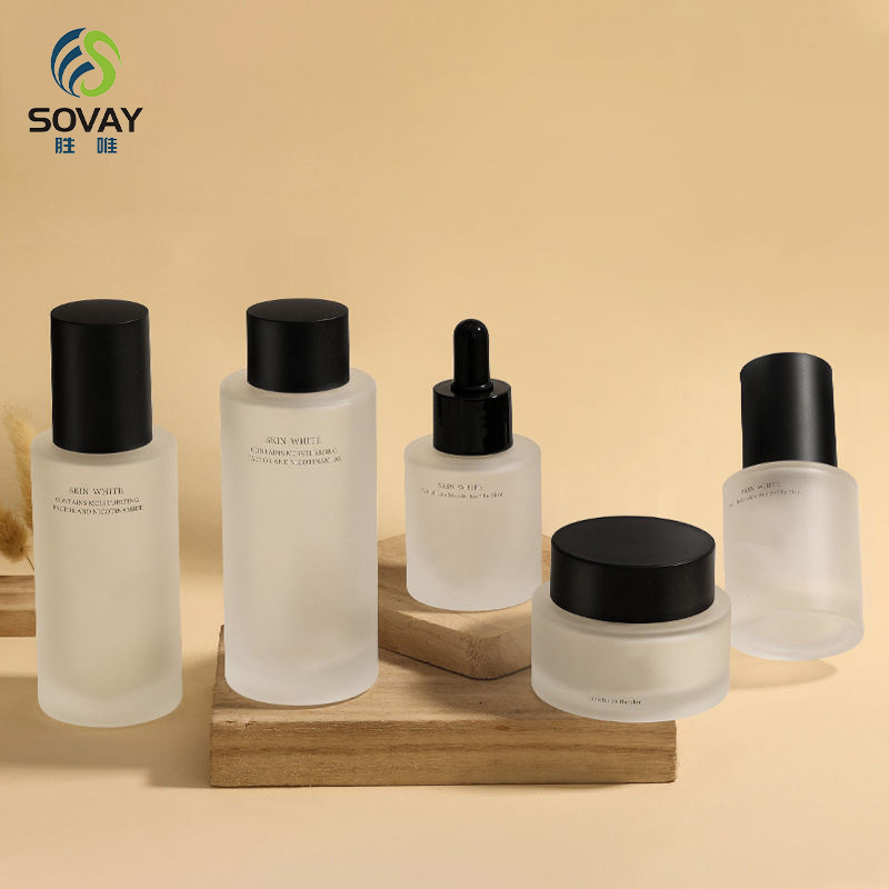 SC02N China Competitive Price Cosmetic Dropper Bottle Transparent Skincare Set Packaging Lotion Toner Perfume Oil Cream Jar
