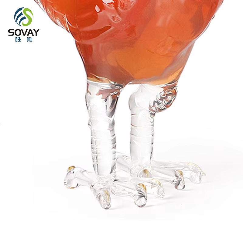 SA09N Transparent Rooster Shape Wine Decanter High Borosilicate Glass 500ml/1000ml Capacity Modern Design
