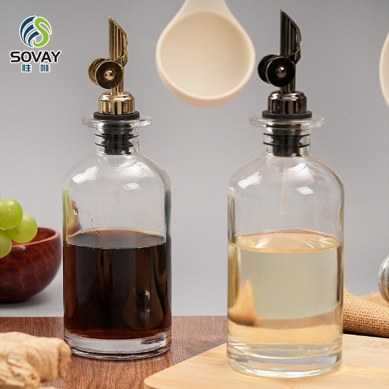SO11N Wholesale 350ml 500ml Olive Oil Glass Bottle Kitchen Oil Dispenser Bottle Glass Oil Container with Stainless Steel Nozzle
