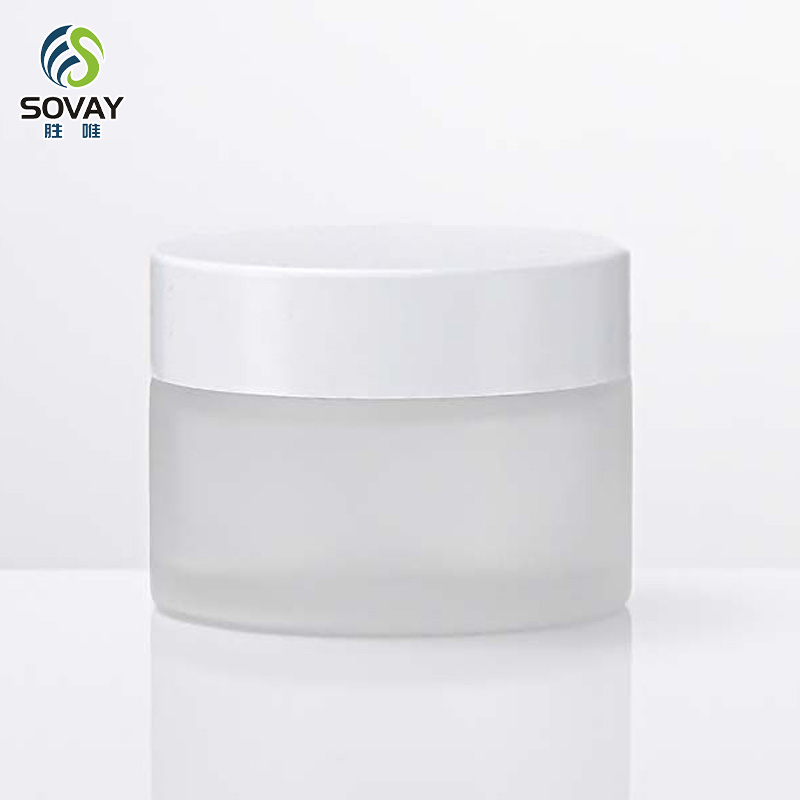 SC11N 5g 10g 15g 20g 30g 50g 60g 100g Custom Logo Empty Glass Frosted Eye Facial Skincare Cream Jars with Lid Portable Scrub Cream Cosmetics Container