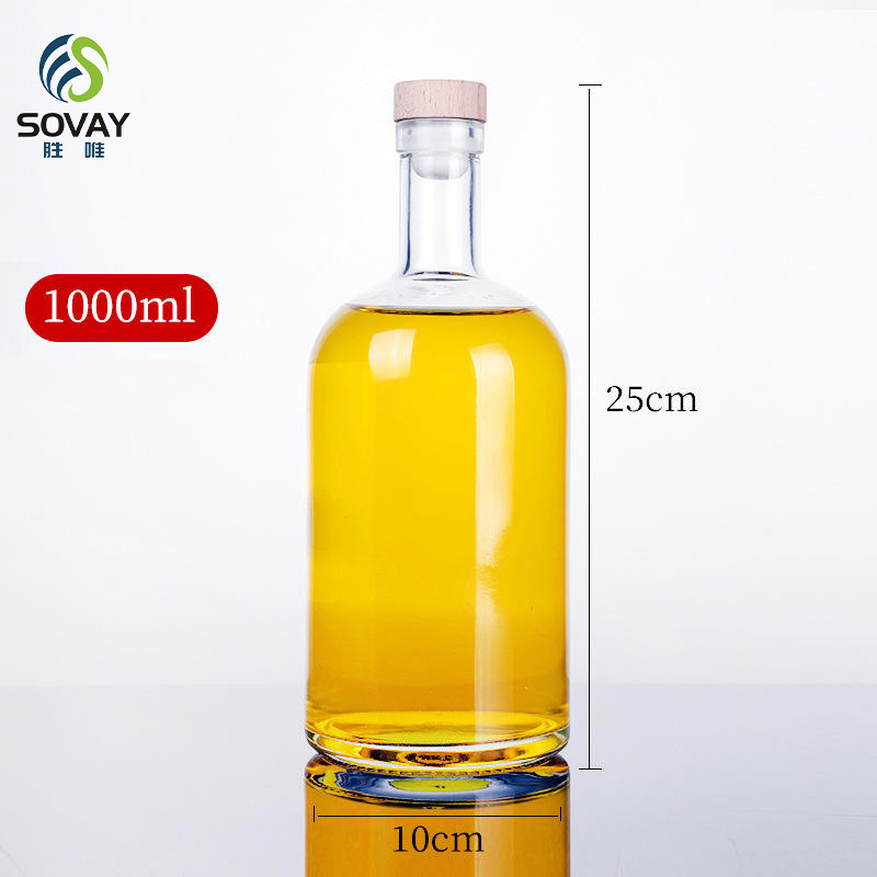 SO08N 100ml200ml375ml500ml750ml1000ml Transparent Glass Wine Bottle, Olive Oil Bottle Can Be Customized Color, Frosted Wine Bottle
