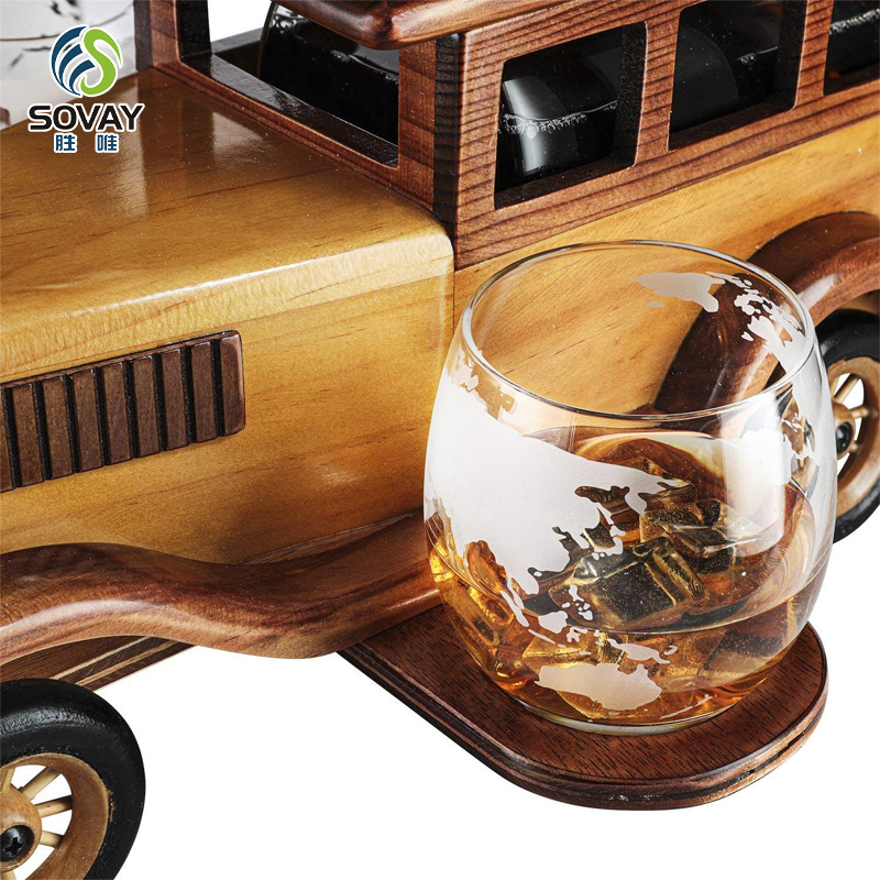 SA15N Car Glass Bottle Whiskey Glass Cup Glass Decanter Liquor Glasses Whiskey Set for Fathers Day