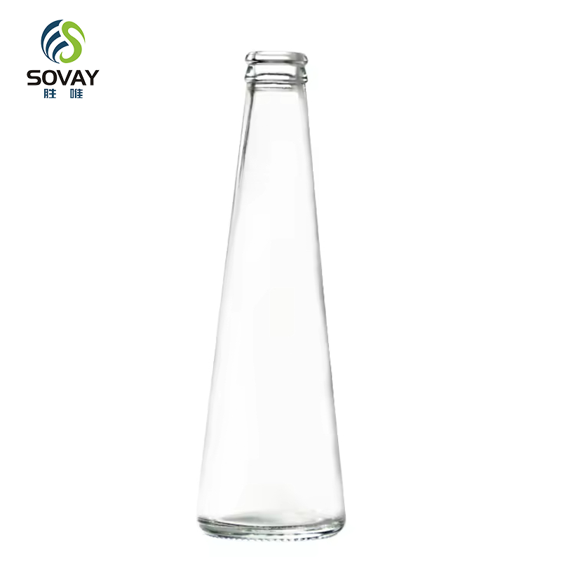 SD19 Wholesale Empty 250ML 330ML Conical Glass Drink Bottle Cold Brew Coffee Juice Glass Bottles With Aluminum Cap