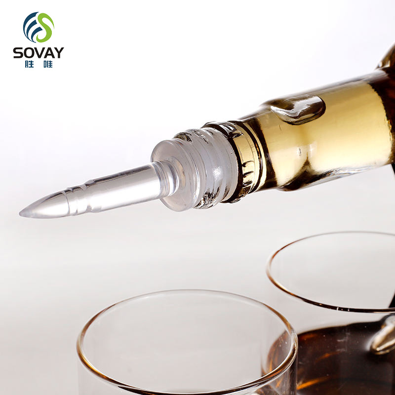 SA04N Perfect Dad Gifts Gun Shaped Luxury Glass Wine Decanter with 4PCS of Glasses Whiskey Set for Bourbon Liquor