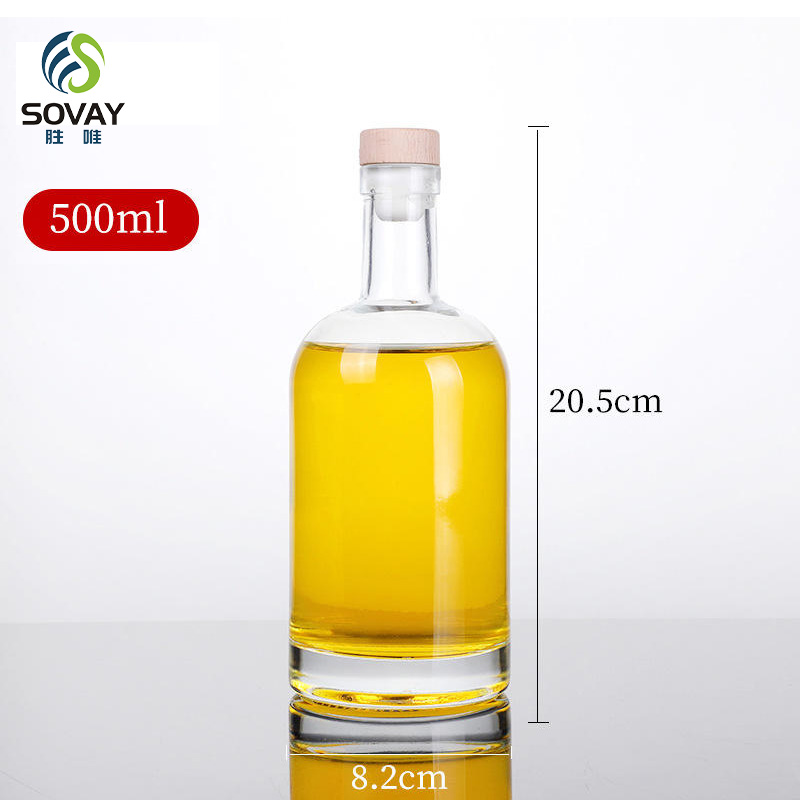 SO08N 100ml200ml375ml500ml750ml1000ml Transparent Glass Wine Bottle, Olive Oil Bottle Can Be Customized Color, Frosted Wine Bottle