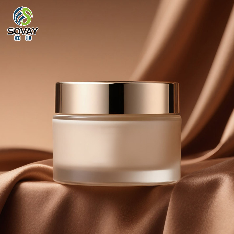 SC11N 5g 10g 15g 20g 30g 50g 60g 100g Custom Logo Empty Glass Frosted Eye Facial Skincare Cream Jars with Lid Portable Scrub Cream Cosmetics Container