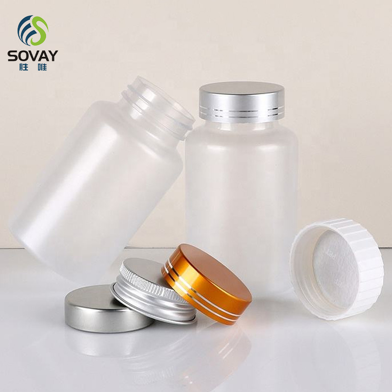 SM20 50 60 80 100 120 150 500 Ml Wide Mouth Amber Glass Capsules Tablet Pill Bottle with Silver Aluminium Screw Cap