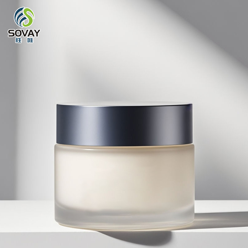 SC11N 5g 10g 15g 20g 30g 50g 60g 100g Custom Logo Empty Glass Frosted Eye Facial Skincare Cream Jars with Lid Portable Scrub Cream Cosmetics Container