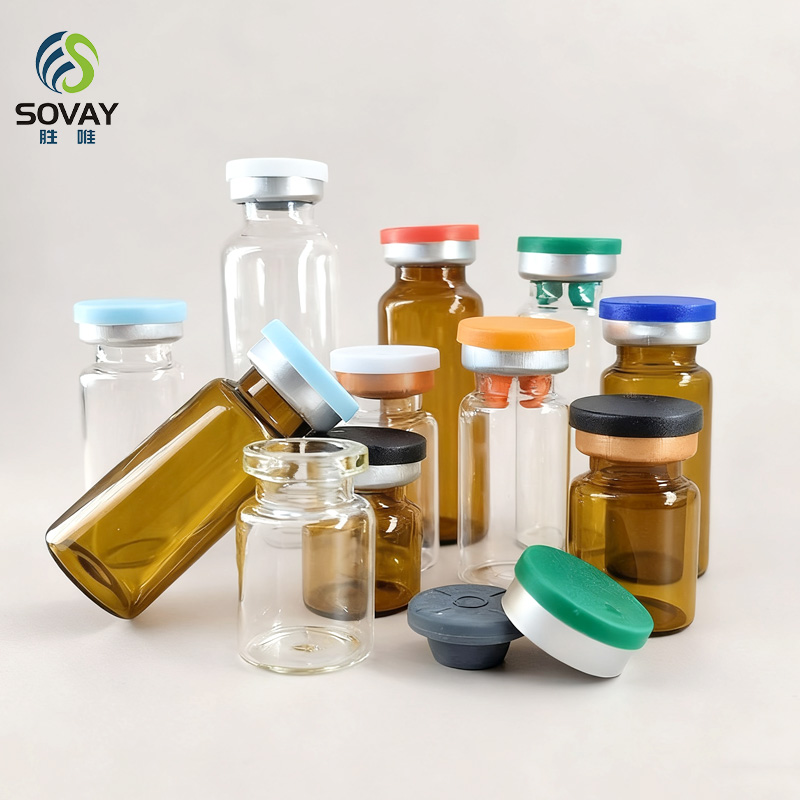 SM18N Factory Price Glass Vials 3ml 5ml 6ml 7ml 8ml 10ml 15ml 20ml 30ml with Screw Cap Rubber Stopper