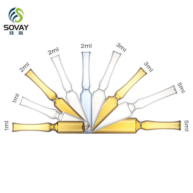 SM25 1ml 2ml 5ml 10ml 20ml Form B Amber Empty Medical Low Borosilicate Glass Ampoule