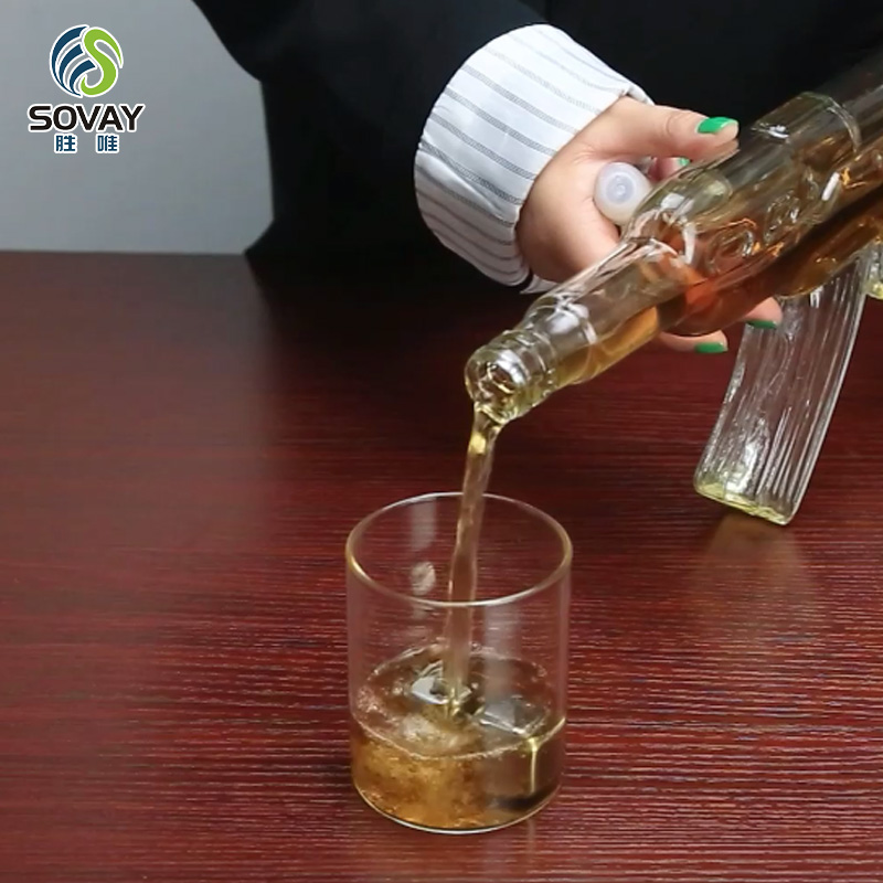 SA04N Perfect Dad Gifts Gun Shaped Luxury Glass Wine Decanter with 4PCS of Glasses Whiskey Set for Bourbon Liquor